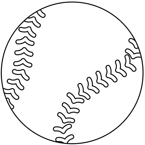 Baseball Ball Emoji Coloring Page